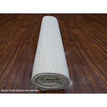 Load image into Gallery viewer, 8&#39;9&quot;x11&#39;9&quot; Titan White, Shabby Chic, Single Color, Natural Dyes With Plain Design, Pure And Soft Wool, Modern Peshawar, Hand Knotted, Oriental Rug FWR532656