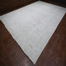 Load image into Gallery viewer, 12&#39;2&quot;x18&#39; Silver Sand Gray, Hand Knotted, Vegetable Dyes, Afghan Angora Oushak, Wool Weft, Rural Flower And Leaf Design All Over, Oversized Oriental Rug FWR532662