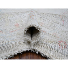 Load image into Gallery viewer, 12&#39;2&quot;x18&#39; Silver Sand Gray, Hand Knotted, Vegetable Dyes, Afghan Angora Oushak, Wool Weft, Rural Flower And Leaf Design All Over, Oversized Oriental Rug FWR532662