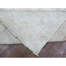 Load image into Gallery viewer, 12&#39;2&quot;x18&#39; Silver Sand Gray, Hand Knotted, Vegetable Dyes, Afghan Angora Oushak, Wool Weft, Rural Flower And Leaf Design All Over, Oversized Oriental Rug FWR532662