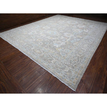 Load image into Gallery viewer, 14&#39;x17&#39; Cloud Gray, Dense Weave, Pure Wool, White Wash, Fine Peshawar With Mahal All Over Design, Oversized Oriental Rug FWR532710