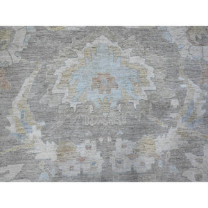 14'x17' Cloud Gray, Dense Weave, Pure Wool, White Wash, Fine Peshawar With Mahal All Over Design, Oversized Oriental Rug FWR532710