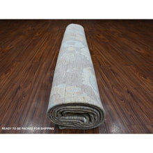 Load image into Gallery viewer, 14&#39;x17&#39; Cloud Gray, Dense Weave, Pure Wool, White Wash, Fine Peshawar With Mahal All Over Design, Oversized Oriental Rug FWR532710
