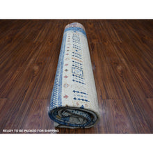 Load image into Gallery viewer, 8&#39;3&quot;x9&#39;6&quot; Steel Blue, Fine Kashkuli Gabbeh, Hand Knotted, All Natural Wool, Vegetable Dyes With Small Animals And Human Figurines, Oriental Rug FWR532734
