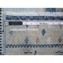 Load image into Gallery viewer, 8&#39;3&quot;x9&#39;6&quot; Steel Blue, Fine Kashkuli Gabbeh, Hand Knotted, All Natural Wool, Vegetable Dyes With Small Animals And Human Figurines, Oriental Rug FWR532734