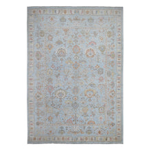 Load image into Gallery viewer, 9&#39;x12&#39;6&quot; Quilt Blue, Village Medallions All Over Design, Natural Dyes With Wool Foundation, Afghan, Hand Knotted, Angora Oushak, Oriental Rug FWR532764