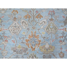 Load image into Gallery viewer, 9&#39;x12&#39;6&quot; Quilt Blue, Village Medallions All Over Design, Natural Dyes With Wool Foundation, Afghan, Hand Knotted, Angora Oushak, Oriental Rug FWR532764