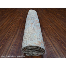 Load image into Gallery viewer, 9&#39;x12&#39;6&quot; Quilt Blue, Village Medallions All Over Design, Natural Dyes With Wool Foundation, Afghan, Hand Knotted, Angora Oushak, Oriental Rug FWR532764