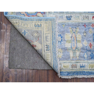 5'9"x8'10" Lapis Blue, Village Medallions Design, Wool Weft, Afghan Vegetable Dyes, Angora Oushak, Hand Knotted, Oriental Rug FWR532794