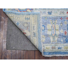 Load image into Gallery viewer, 5&#39;9&quot;x8&#39;10&quot; Lapis Blue, Village Medallions Design, Wool Weft, Afghan Vegetable Dyes, Angora Oushak, Hand Knotted, Oriental Rug FWR532794