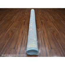 Load image into Gallery viewer, 5&#39;9&quot;x8&#39;10&quot; Lapis Blue, Village Medallions Design, Wool Weft, Afghan Vegetable Dyes, Angora Oushak, Hand Knotted, Oriental Rug FWR532794