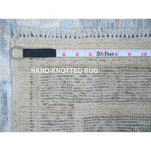 Load image into Gallery viewer, 6&#39;1&quot;x9&#39;4&quot; Cadet Gray, Wool Weft With Hand Knotted, Rural Elements All Over Design, Afghan Angora Oushak, Oriental Rug FWR532800
