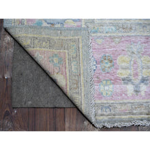 Load image into Gallery viewer, 6&#39;4&quot;x9&#39;2&quot; Carolina Blue, Hand Knotted Wool Weft, Afghan Angora Oushak, Vegetable Dyes With Tribal Elements All Over Design, Oriental Rug FWR532818