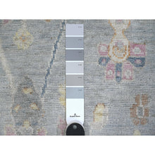Load image into Gallery viewer, 6&#39;4&quot;x9&#39;2&quot; Carolina Blue, Hand Knotted Wool Weft, Afghan Angora Oushak, Vegetable Dyes With Tribal Elements All Over Design, Oriental Rug FWR532818