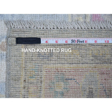 Load image into Gallery viewer, 6&#39;4&quot;x9&#39;2&quot; Carolina Blue, Hand Knotted Wool Weft, Afghan Angora Oushak, Vegetable Dyes With Tribal Elements All Over Design, Oriental Rug FWR532818