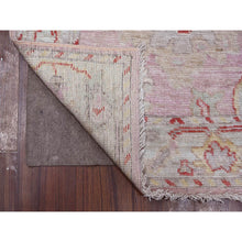 Load image into Gallery viewer, 2&#39;10&quot;x11&#39;6&quot; Dust Storm Pink, Soft Wool Foundation, Natural Dyes, Hand Knotted, Village Elements All Over Design, Angora Oushak, Runner Oriental Rug FWR532926