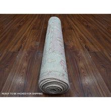 Load image into Gallery viewer, 2&#39;10&quot;x11&#39;6&quot; Dust Storm Pink, Soft Wool Foundation, Natural Dyes, Hand Knotted, Village Elements All Over Design, Angora Oushak, Runner Oriental Rug FWR532926