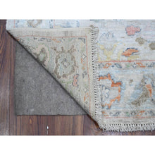 Load image into Gallery viewer, 3&#39;x16&#39;4&quot; Baby Blue, Soft Pile, Hand Knotted, Wool Weft, Natural Dyes, Tribal Flower And Leaf Design, Afghan Angora Oushak, Xl Runner Oriental Rug FWR532944