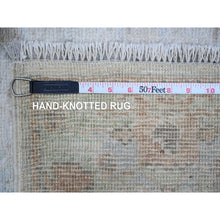 Load image into Gallery viewer, 2&#39;8&quot;x15&#39;4&quot; Silver Gray, Vegetable Dyes With Village Flower Design, Hand Knotted, Wool Weft, Afghan Angora Oushak, Xl Runner Oriental Rug FWR533004