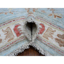 Load image into Gallery viewer, 8&#39;10&quot;x12&#39; Iceberg Blue, Colorful Tribal Elements All Over, Wool Foundation, Hand Knotted, Vegetable Dyes, Afghan Angora Oushak, Oriental Rug FWR533022