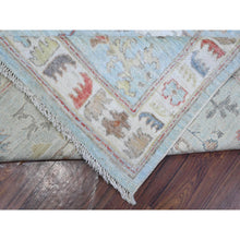Load image into Gallery viewer, 8&#39;10&quot;x12&#39; Iceberg Blue, Colorful Tribal Elements All Over, Wool Foundation, Hand Knotted, Vegetable Dyes, Afghan Angora Oushak, Oriental Rug FWR533022