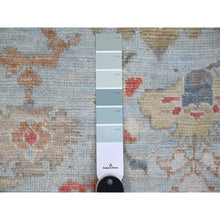 Load image into Gallery viewer, 8&#39;10&quot;x12&#39; Iceberg Blue, Colorful Tribal Elements All Over, Wool Foundation, Hand Knotted, Vegetable Dyes, Afghan Angora Oushak, Oriental Rug FWR533022