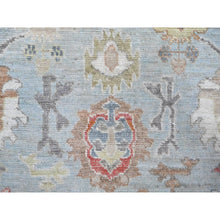 Load image into Gallery viewer, 8&#39;10&quot;x12&#39; Iceberg Blue, Colorful Tribal Elements All Over, Wool Foundation, Hand Knotted, Vegetable Dyes, Afghan Angora Oushak, Oriental Rug FWR533022