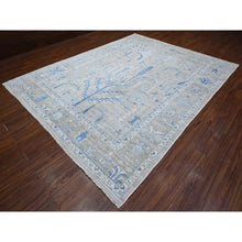 Load image into Gallery viewer, 9&#39;1&quot;x11&#39;7&quot; Vintage Gray, Hand Knotted, Wool Weft, Vegetable Dyes, Willow And Cypress Tree Design, Afghan Angora Oushak, Oriental Rug FWR533028