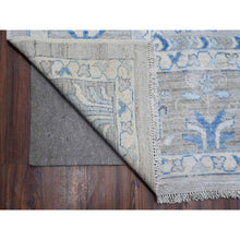 Load image into Gallery viewer, 9&#39;1&quot;x11&#39;7&quot; Vintage Gray, Hand Knotted, Wool Weft, Vegetable Dyes, Willow And Cypress Tree Design, Afghan Angora Oushak, Oriental Rug FWR533028