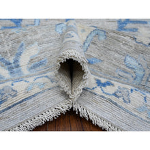 Load image into Gallery viewer, 9&#39;1&quot;x11&#39;7&quot; Vintage Gray, Hand Knotted, Wool Weft, Vegetable Dyes, Willow And Cypress Tree Design, Afghan Angora Oushak, Oriental Rug FWR533028