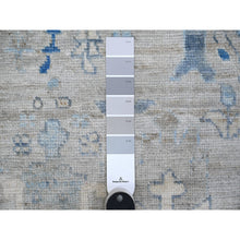 Load image into Gallery viewer, 9&#39;1&quot;x11&#39;7&quot; Vintage Gray, Hand Knotted, Wool Weft, Vegetable Dyes, Willow And Cypress Tree Design, Afghan Angora Oushak, Oriental Rug FWR533028