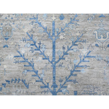 Load image into Gallery viewer, 9&#39;1&quot;x11&#39;7&quot; Vintage Gray, Hand Knotted, Wool Weft, Vegetable Dyes, Willow And Cypress Tree Design, Afghan Angora Oushak, Oriental Rug FWR533028