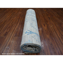 Load image into Gallery viewer, 9&#39;1&quot;x11&#39;7&quot; Vintage Gray, Hand Knotted, Wool Weft, Vegetable Dyes, Willow And Cypress Tree Design, Afghan Angora Oushak, Oriental Rug FWR533028