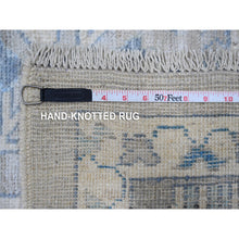 Load image into Gallery viewer, 9&#39;1&quot;x11&#39;7&quot; Vintage Gray, Hand Knotted, Wool Weft, Vegetable Dyes, Willow And Cypress Tree Design, Afghan Angora Oushak, Oriental Rug FWR533028