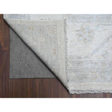Load image into Gallery viewer, 9&#39;x12&#39;8&quot; Alabaster White, Vegetable Dyes, Faded Afghan Angora Oushak, Hand Knotted, Wool Weft, Tribal Flower Design All Over, Oriental Rug FWR533142