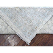 Load image into Gallery viewer, 9&#39;x12&#39;8&quot; Alabaster White, Vegetable Dyes, Faded Afghan Angora Oushak, Hand Knotted, Wool Weft, Tribal Flower Design All Over, Oriental Rug FWR533142