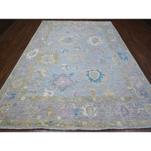 Load image into Gallery viewer, 8&#39;9&quot;x11&#39;8&quot; Blue Gray, Hand Knotted, Village Floral Motifs, Natural Dyes, Afghan Angora Oushak, Wool Weft, Oriental Rug FWR533172