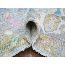 Load image into Gallery viewer, 8&#39;9&quot;x11&#39;8&quot; Blue Gray, Hand Knotted, Village Floral Motifs, Natural Dyes, Afghan Angora Oushak, Wool Weft, Oriental Rug FWR533172