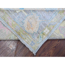 Load image into Gallery viewer, 8&#39;9&quot;x11&#39;8&quot; Blue Gray, Hand Knotted, Village Floral Motifs, Natural Dyes, Afghan Angora Oushak, Wool Weft, Oriental Rug FWR533172