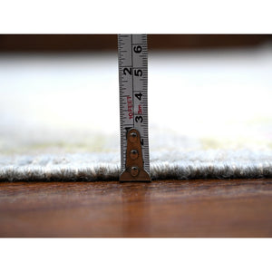 8'9"x11'8" Blue Gray, Hand Knotted, Village Floral Motifs, Natural Dyes, Afghan Angora Oushak, Wool Weft, Oriental Rug FWR533172