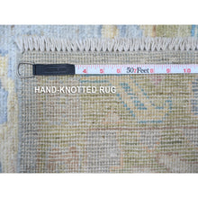 Load image into Gallery viewer, 8&#39;9&quot;x11&#39;8&quot; Blue Gray, Hand Knotted, Village Floral Motifs, Natural Dyes, Afghan Angora Oushak, Wool Weft, Oriental Rug FWR533172