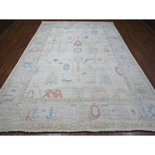 Load image into Gallery viewer, 8&#39;9&quot;x12&#39; Silver Gray, Afghan Angora Oushak, Wool Weft, Hand Knotted With All Over Tribal Flower Design, Vegetable Dyes, Oriental Rug FWR533178