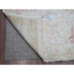 8'9"x12' Silver Gray, Afghan Angora Oushak, Wool Weft, Hand Knotted With All Over Tribal Flower Design, Vegetable Dyes, Oriental Rug FWR533178
