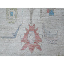 Load image into Gallery viewer, 8&#39;9&quot;x12&#39; Silver Gray, Afghan Angora Oushak, Wool Weft, Hand Knotted With All Over Tribal Flower Design, Vegetable Dyes, Oriental Rug FWR533178