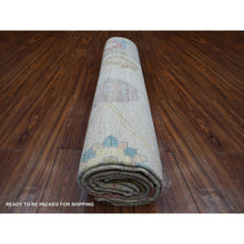 Load image into Gallery viewer, 8&#39;9&quot;x12&#39; Silver Gray, Afghan Angora Oushak, Wool Weft, Hand Knotted With All Over Tribal Flower Design, Vegetable Dyes, Oriental Rug FWR533178