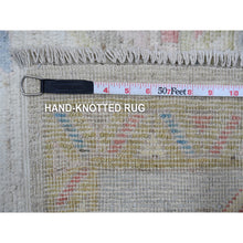 Load image into Gallery viewer, 8&#39;9&quot;x12&#39; Silver Gray, Afghan Angora Oushak, Wool Weft, Hand Knotted With All Over Tribal Flower Design, Vegetable Dyes, Oriental Rug FWR533178