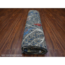Load image into Gallery viewer, 8&#39;x8&#39; Iridium Gray, Afghan Peshawar With Birds Of Paradise, Vegetable Dyes, Tree Of Life, Extra Soft Wool, Hand Knotted Square Oriental Rug FWR533202