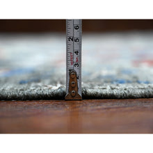 Load image into Gallery viewer, 8&#39;x8&#39; Iridium Gray, Afghan Peshawar With Birds Of Paradise, Vegetable Dyes, Tree Of Life, Extra Soft Wool, Hand Knotted Square Oriental Rug FWR533202