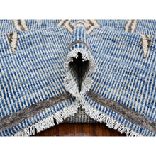 Load image into Gallery viewer, 8&#39;x9&#39;8&quot; Bdazzled Blue, Densely Woven, Natural Dyes With Snowflake Geometric Design, Hand Knotted, Berber Influence, Peshawar, Oriental Rug FWR533226