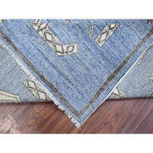 Load image into Gallery viewer, 8&#39;x9&#39;8&quot; Bdazzled Blue, Densely Woven, Natural Dyes With Snowflake Geometric Design, Hand Knotted, Berber Influence, Peshawar, Oriental Rug FWR533226